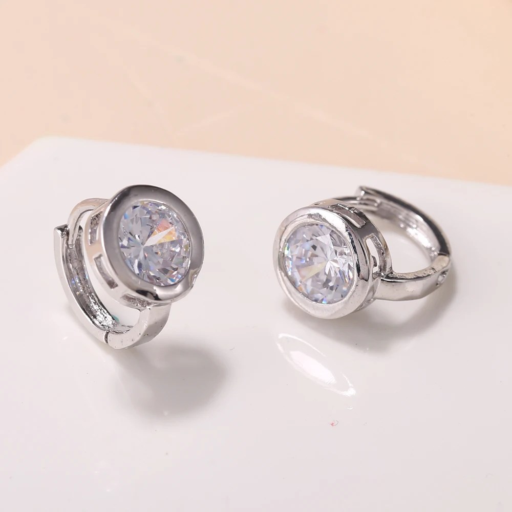 Модные золотистый цвет, Круглый, серьги со шпилькой, для Для женщин brincos Vintage белого и желтого цвета Серебро цветная серьга корейский ювелирные изделия с кристаллами, женская обувь