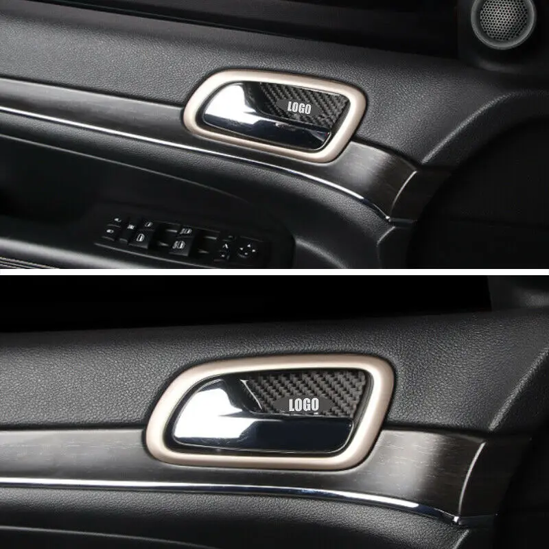 Pcmos накладки для салона Jeep Grand Cherokee- углеродное волокно стиль внутренняя дверная крышка чаши отделка 4 шт