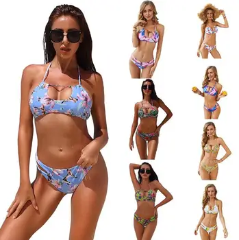 

Push Up Bikini Women Summer Designer Swimwear 2pcs Tankinis Floral Print Sexy Style Female Clothing Holidady Casual Apparel