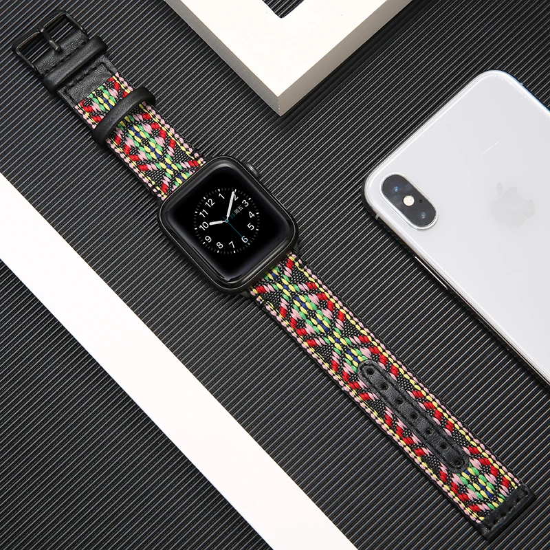Аксессуары для часов apple watch band 38 мм 40 42 44 тканевый ремешок браслета iwatch 6/5/4/3/2/SE из