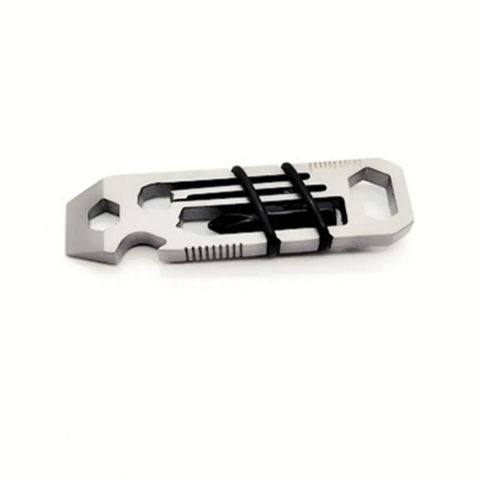 stainless steel Keychain Bottle Opener Multi-Function Tool 6-Corner with a Ratchet-Driver #4c07 (2)