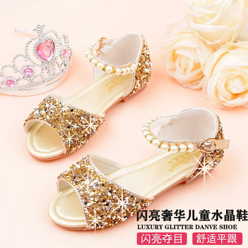 

Girls shoeprincess Shoes Kids Child Princess Sandals 2019 Summer New Style Korean-style Treasure