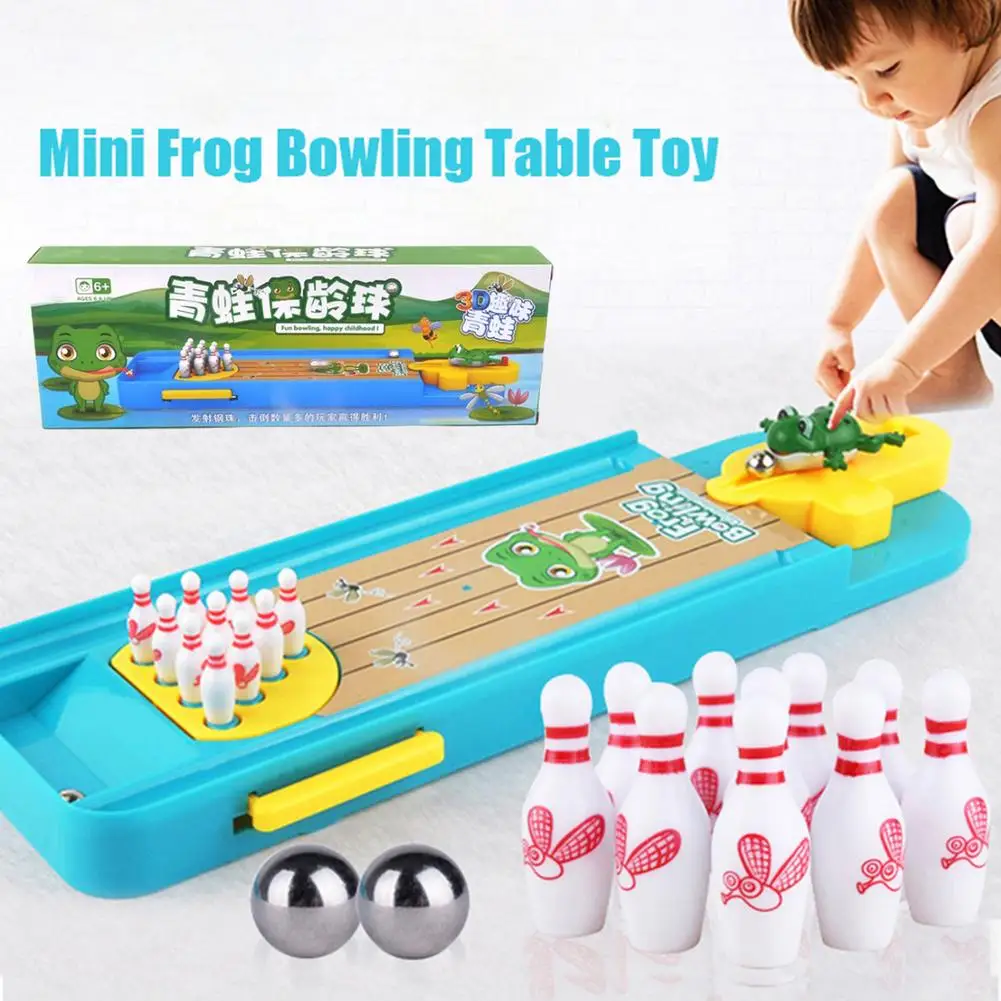 Mini Plastic Desktop Bowling Board Game Set Family Fun Game Kids Toy Gift 