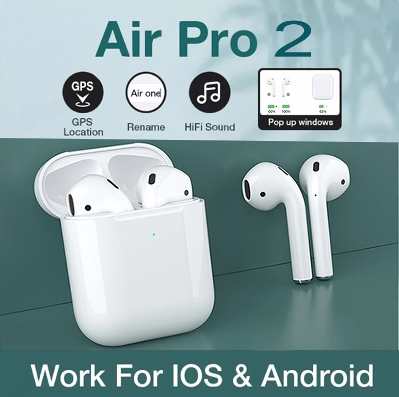 Airpoddings 2-auriculares inalámbricos con Control táctil, cascos deportivos con Bluetooth para música, TWS, para Huawei, Iphone, OPPO, Xiaomi