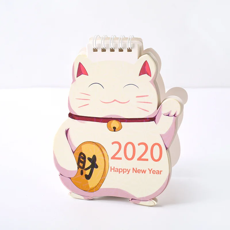 D 1 шт. Kawaii Единорог календарь кошка лазер мини настольный календарь с заметками ежедневник календарный план день рождения канцелярские принадлежности - Цвет: D
