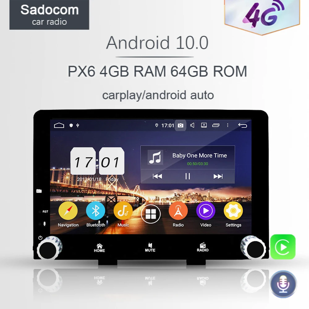 720P 9&quot DSP PX6 1 din Android 10.0 8 Core 64G+4GB RAM Car DVD Player For kia RIO 2017 2018 GPS RDS Navi autoradio car radio 5.0 |