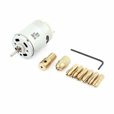 

12V Motor 0.5-3mm Small Electric Drill Bit Collet Micro Twist Drill Chuck Set