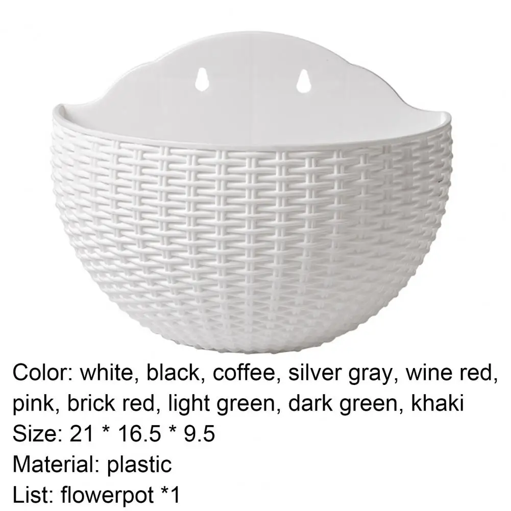 Flower Pot Wall-mounted Plastic Wall Hanging Basket for Outdoor Garden Balcony Planter Bucket Home Decor