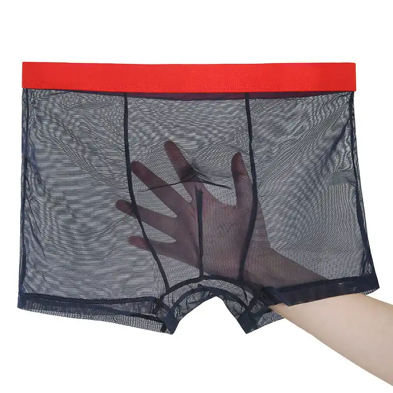DENNYLITER, nueva Ropa Interior Sexy para Hombre, calzoncillos Gay de malla sin costuras, Ropa Interior transparente de encaje para Hombre, Ropa Interior Boxer para Hombre| | - AliExpress