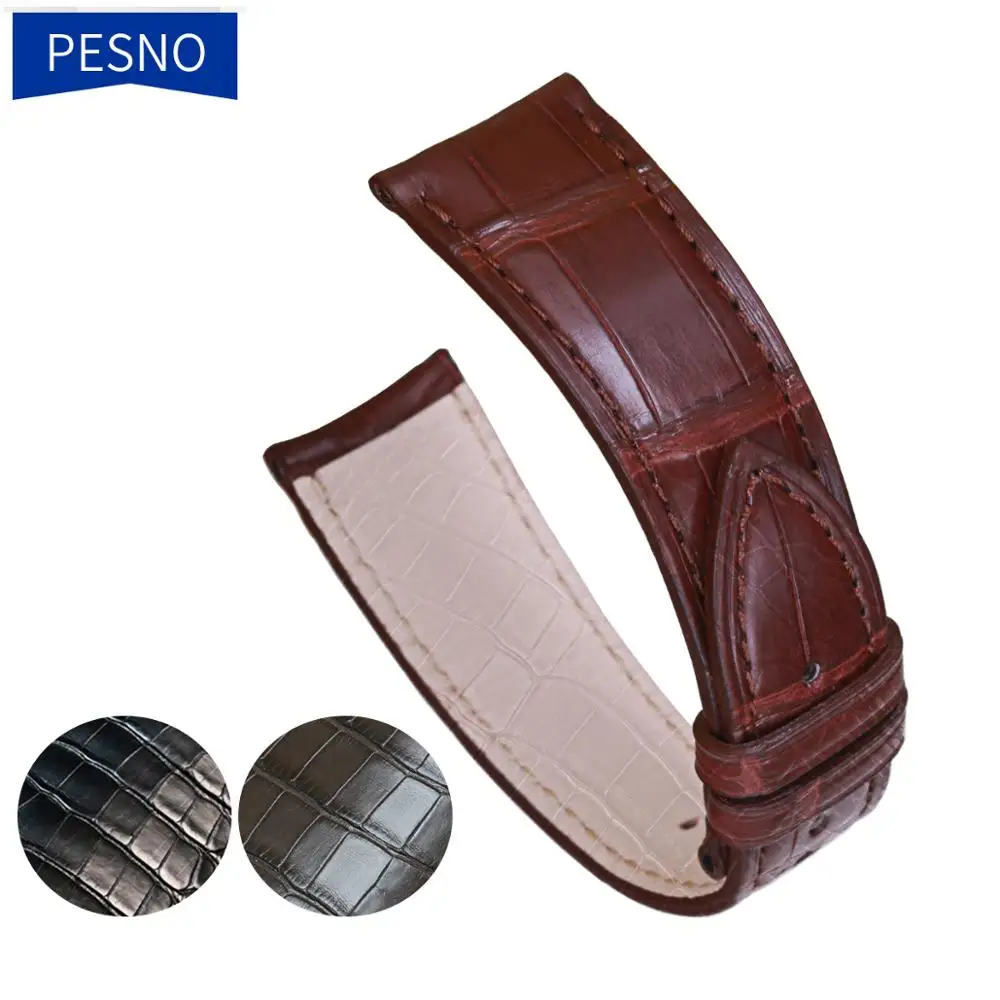 Pesno заменить Для мужчин t ремешки для Jaeger-LeCoultre Master 1368420/1362501 крокодиловой кожи