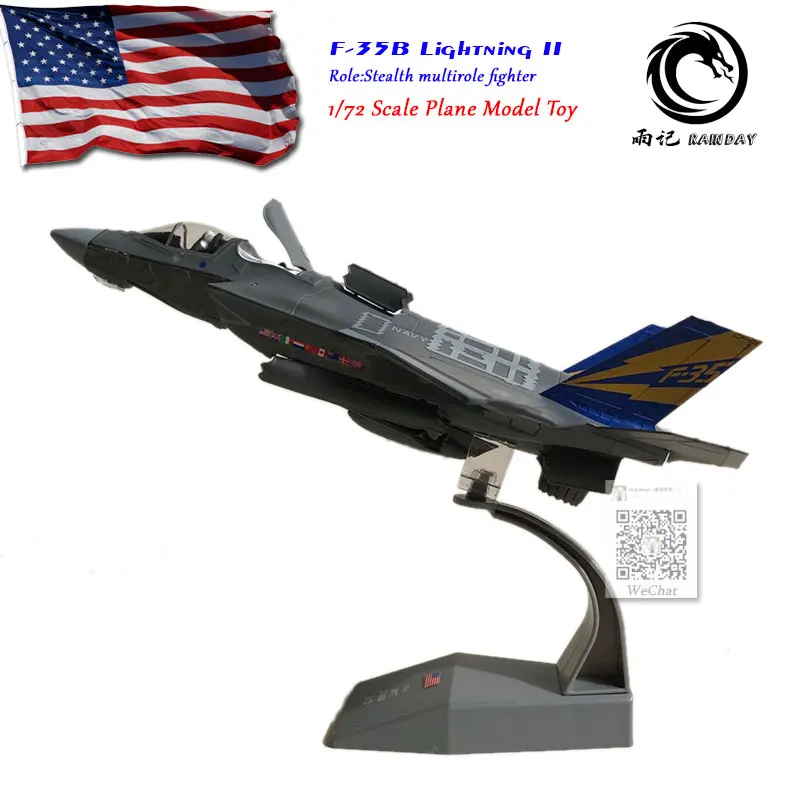  AMER 1/72 Scale Military Model Toys USAF F-35B Lightning II Joint Strike Fighter Diecast Metal Plan