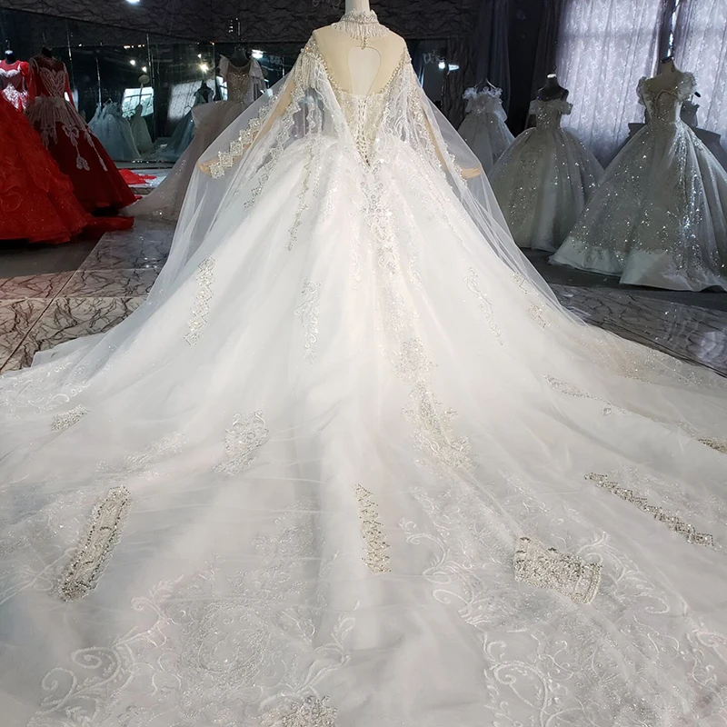 HTL2299 O-Neck Luxurious Wedding Dresses Lace Beaded And Sequins Girl Wedding Dress Flower Dresses нарядные платья девочек 2