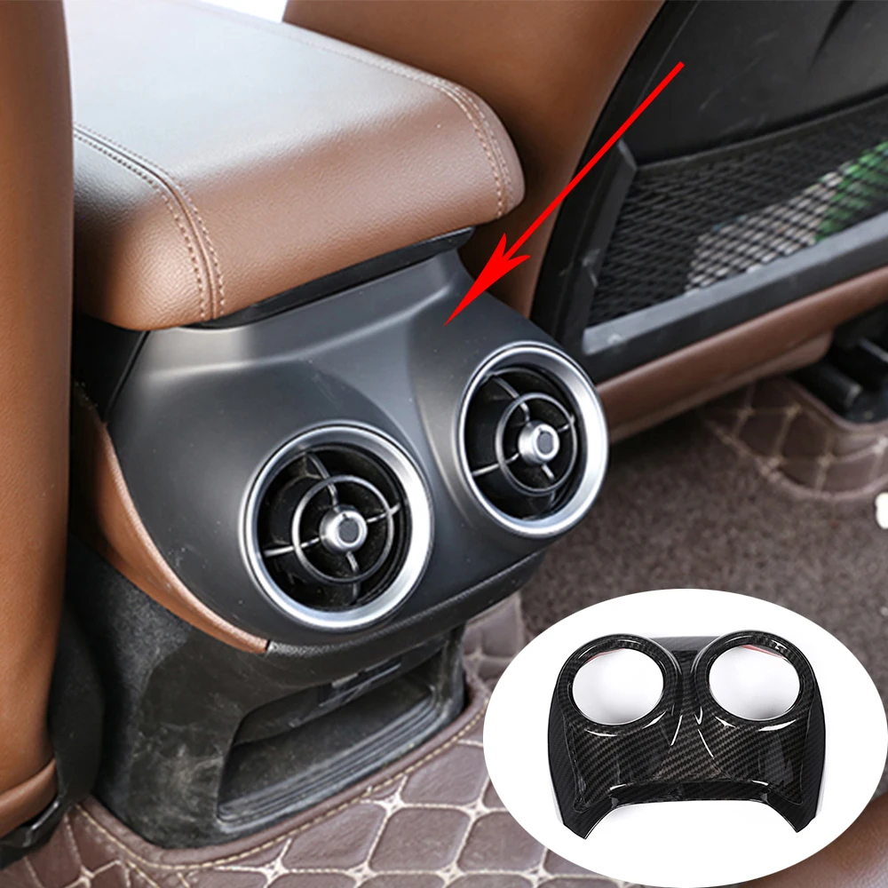 

Автомобильные аксессуары ABS пластик углеродное волокно стиль для Alfa Romeo Stelvio 2017-2019 вентилятор заднего кондиционера выход крышка отделка