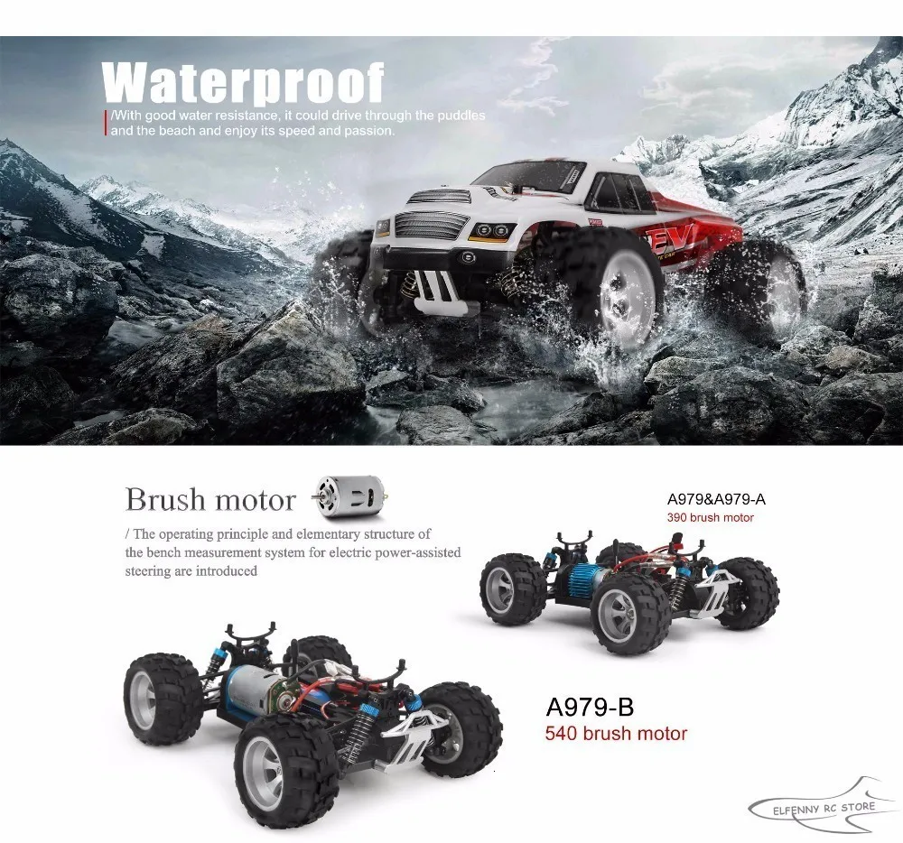 Wltoys A979 50 км/ч RC автомобилей 1/18 2,4 ГГц 4WD Монстр Rc гоночный автомобиль дистанционного Управление автомобилей Радио-Управление led машин