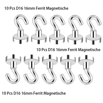

10Pcs Magnetic Hanging Hooks Hold 5.5kg Strong Magnet N52 Neodymium Strong Rare Earth magnet Hanger for Home Kitchen Wall Hook