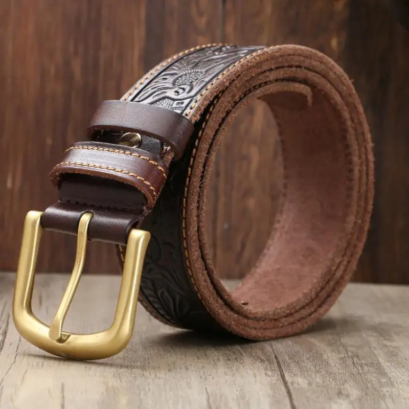 Купить Роскошный первый слой кожаный мужской ремень модный дизайнерский ...