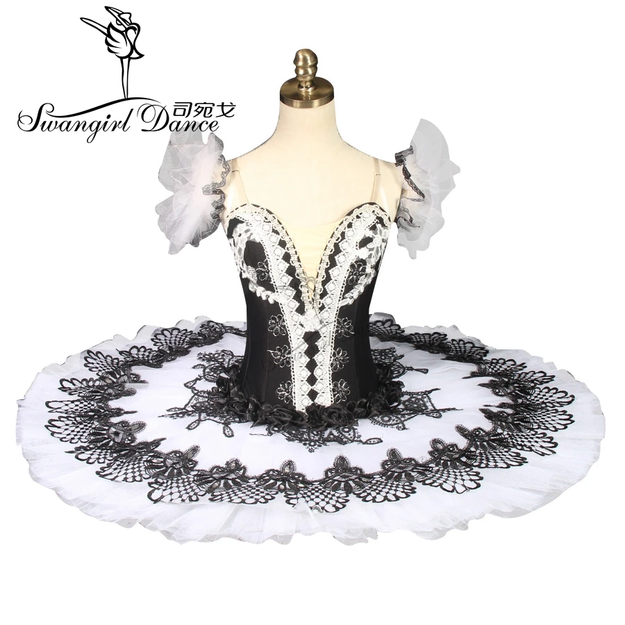 black white professional ballet tutu girls pancake tutu performance classical ballet cosutmes nutcracker tutu blackBT9052
