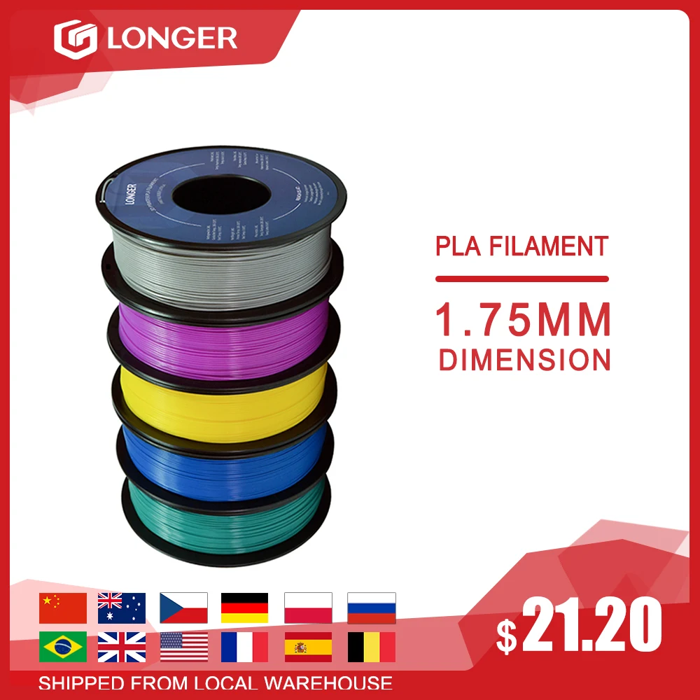 LONGER PLA нити 1 75 мм синтетическая для 3D принтеры кг в рулоне Материал Печать