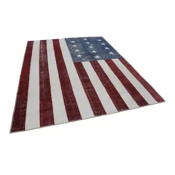 

244x304 Cm Usa Handmade Flag Patchwork Rug-8x10 Ft