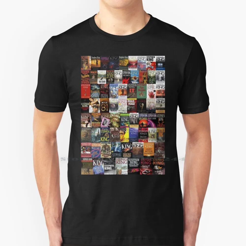 Stephen King Books Collage T Shirt Cotton 6Xl Stephen King Novel Books Collage Book Covers Romanzi Horror Stephen King