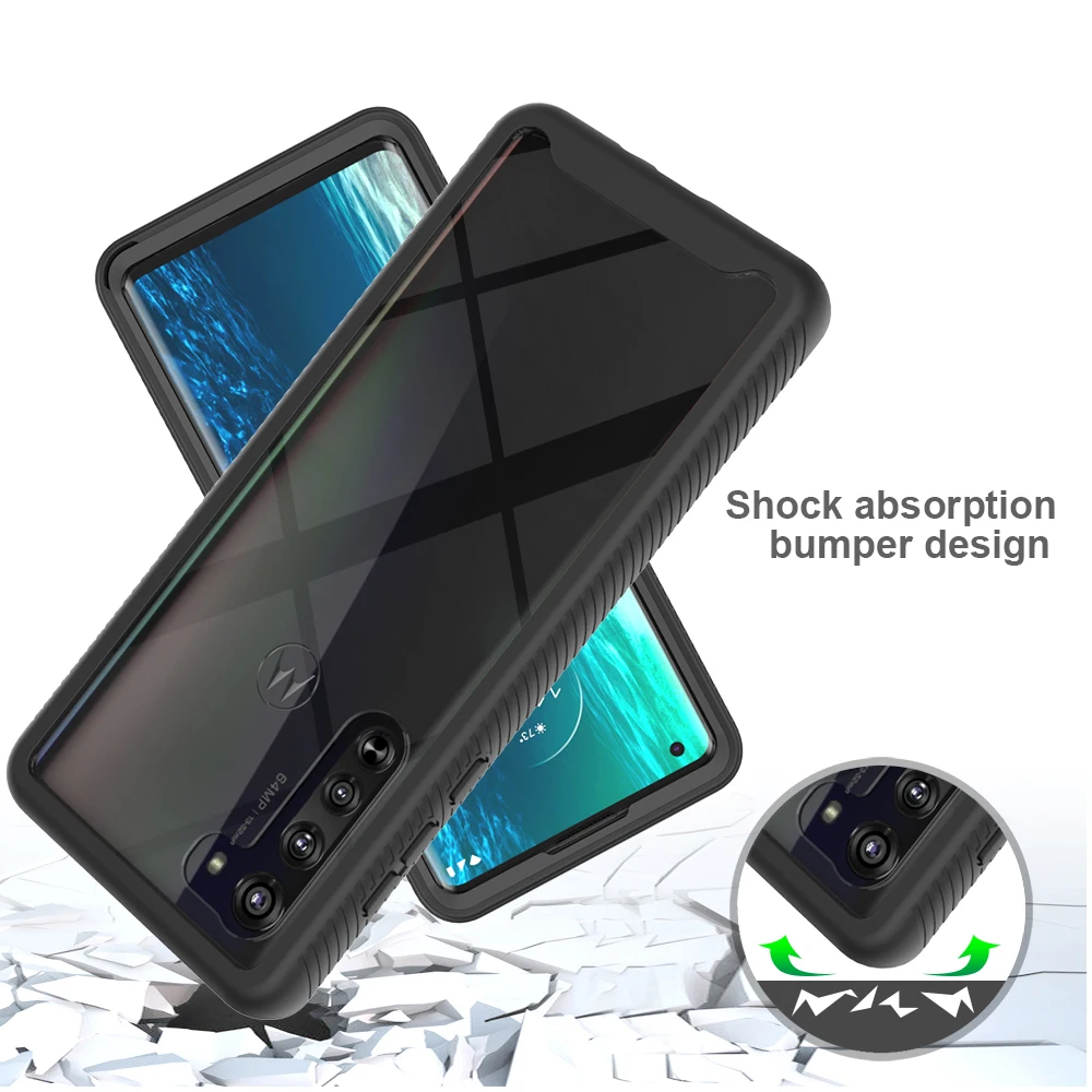 Fashion Armor Bumper Anti Fall Phone Case For Motorola Edge One Fusion Hyper Action Zoom Vision Marco P40 Plus Protection Cover
