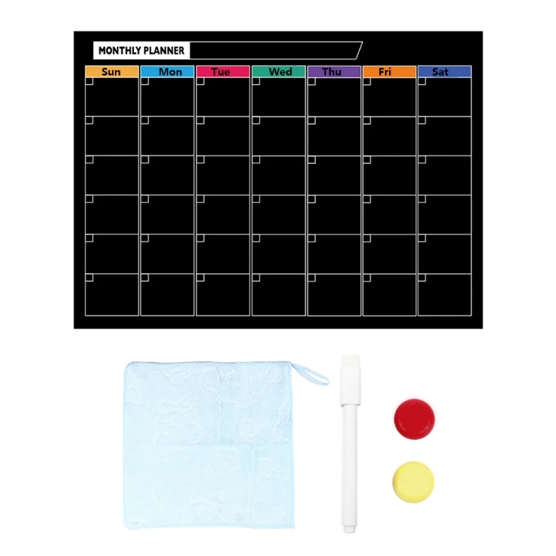 Premium Magnetic Blackboard for Refrigerator Fridge Chalkboard Black Stain  Free Markers To-do Lists Board Weekly Planner