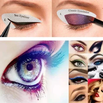 

4/8/10 Sheets Eyeliner Eye Shadow Non-Woven Mold Stickers Makeup Tools @ME88