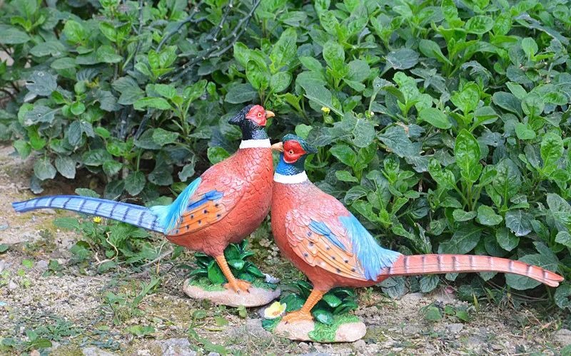 

Simulation pheasant resin statue landscape craft DIY ornament Courtyard gardening Scenic sculpture home decoration a0289