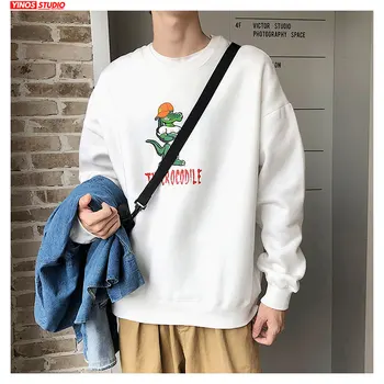 

Dropshipping Mens Causal Streetwear Sweatshirt Male Spring Fashion Loose Hoodies 5XL Baggy Cartoon Print Pullover