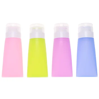 

4pcs 60ml Empty Silicone Portable Subpackaging Bottles Refillable Colorful Storage Container for Cosmetic Production(1pc in Each