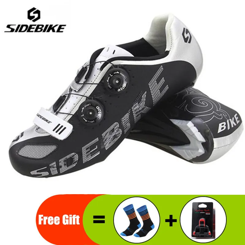 Sidebike road cycling shoes add pedal set sapatilha ciclismo Unisex lock outdoor sports breathable wear-resistant bicycle shoes - Цвет: add gift