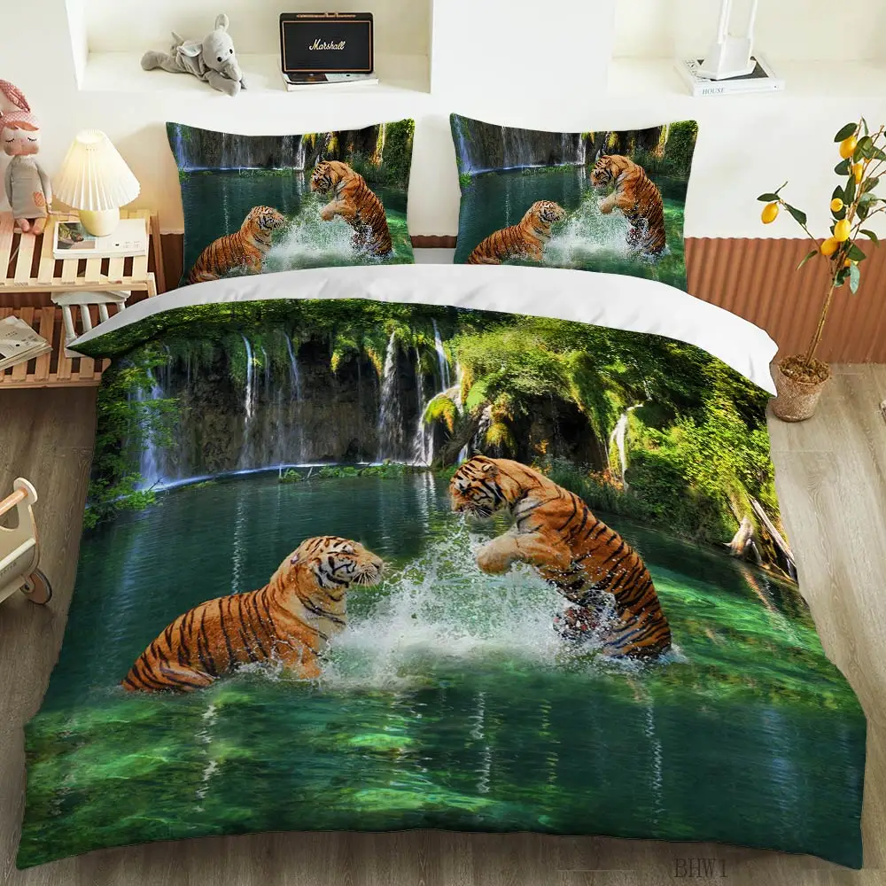 

Tiger Lion Leopard Duvet Cover A Boy's Quilt Cover Animal 3d Bedding Set Duvet Covers 3d Tiger Bedding Cover Pillow Case