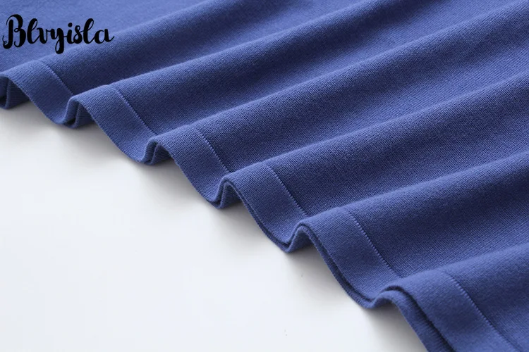 Blvyisla 4XL оверсайз сплошной цвет большое трикотажное платье Глубокий v-образный вырез женские свитеры под одежду платья