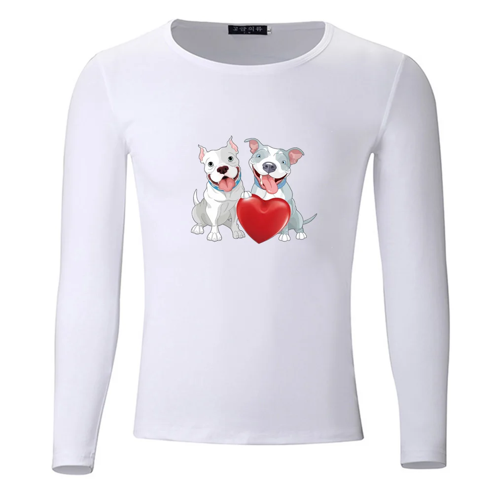 Valentine Rose Pit Bull/Модная весенне осенняя футболка большого размера для студенток с