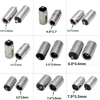 

EClyxun 1pcs DC Power Jack Connector 5.5*x2.1/6.5x3.0mm/7.4x5.0mm/5.0x3.0mm/6.0x4.4mm/3.5x1.35mm/4.0x1.7mm Metal Socket Adapter