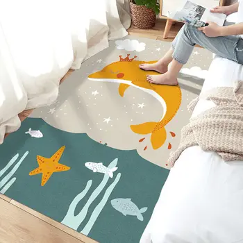 

Cartoon Carpet Bedroom Bedside Blanket Room Floor Mat Cute Bay Window Tatami Mat Anti-slip Washable Carpets for Living Room