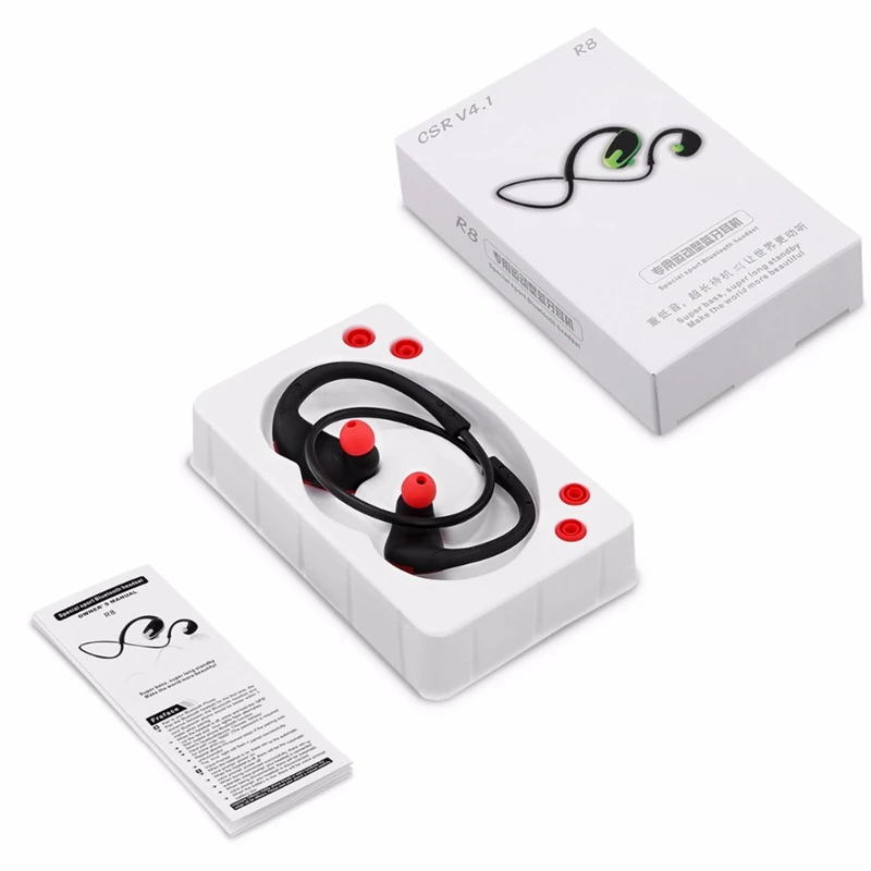 R8 Wireless Bluetooth Earphones Sport Running Headphones Stereo Super Bass Headsets Earbuds Fone De Ouvido With Mic