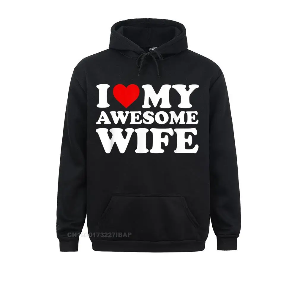 Mens I Love My Awesome Wife Hoodie With Heart Hoodie Hoodies Summer Rife Tight Long Sleeve Men's Sweatshirts Unique Sportswears