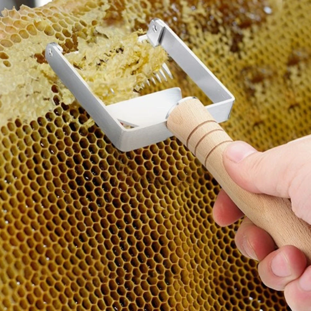 

Durable Honey Cutting Fork Beekeeping Tool Labor Saving Smooth Handle Hanging Honeycomb Scraper Uncapping Fork Cutter Beehive