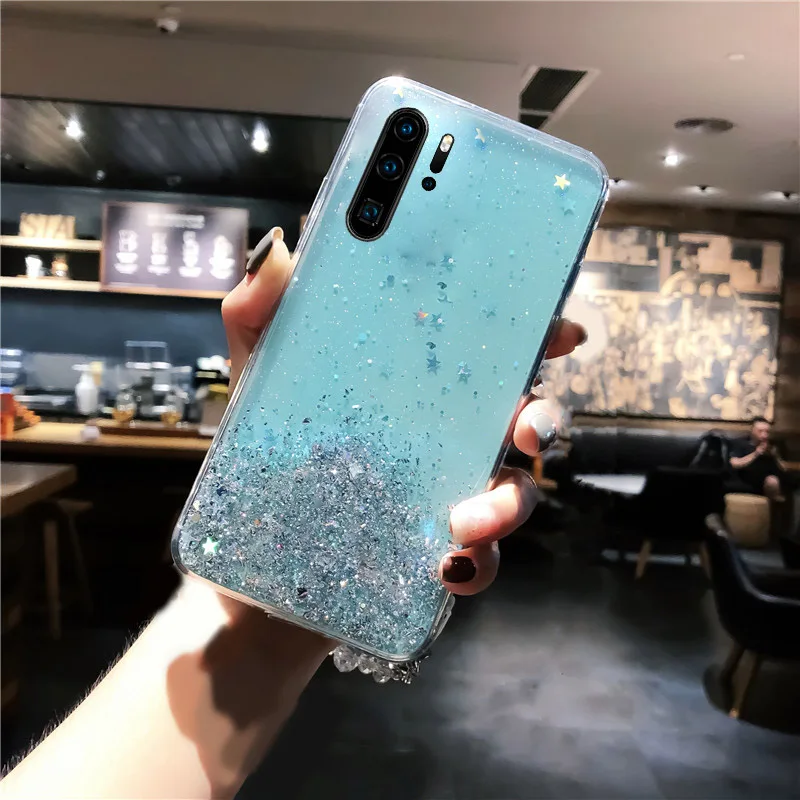 blue YBD Мягкий ТПУ Звездный блестящий чехол для huawei mate 30 20 10 20X P20 P30 Pro/P20 P30 Lite P10 Plus чехол Funda Coque - Цвет: blue