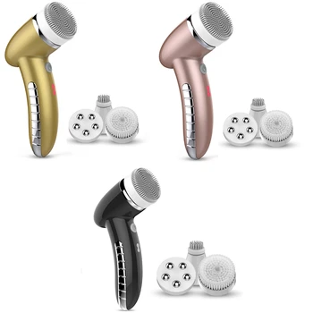 

Pink 4 in 1 Electric Women 100% Safe Wash Facial Cleansing Brush IPX6 USB Female Electric Face Cleaning Apparatus