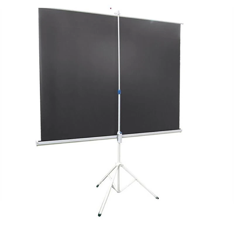 Thinyou 60inch 4:3 Tripod Projector Screen Matte Gray Fabric Fiber Glass Portable Screen for Home Cinema Business School Bar