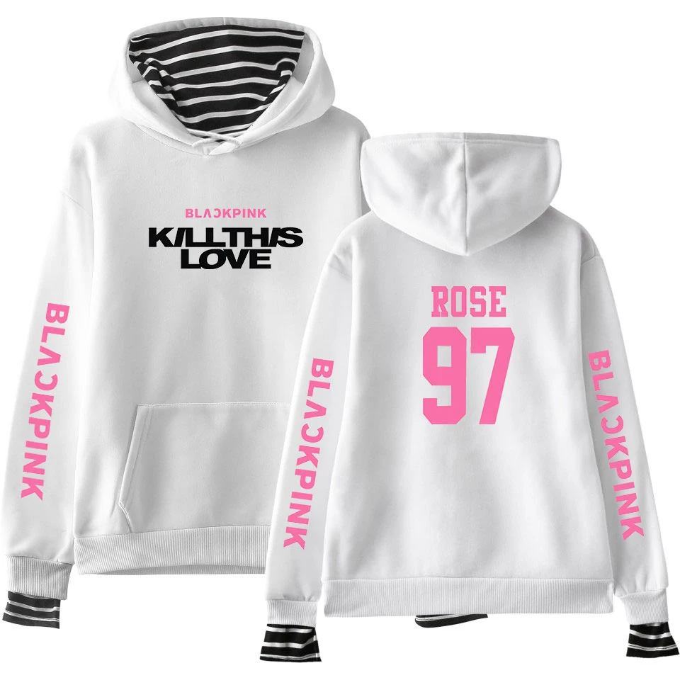  Harajuku Sweatshirt Kpop Blackpink Hoodies Women Autumn Warm Pullover Hoodie for Teenage Girls Fema