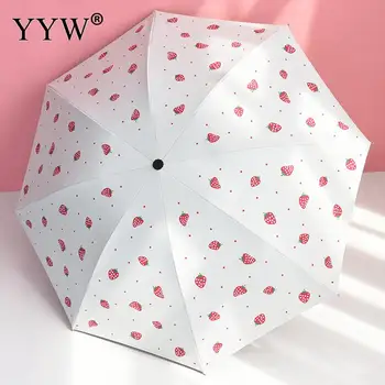 

Folding Sun Umbrella Rain Women'S Umbrellas Heart Parasol Paraguas Anti-Uv Umbrella Vinyl Ambrella Summer Travel Sombrilla
