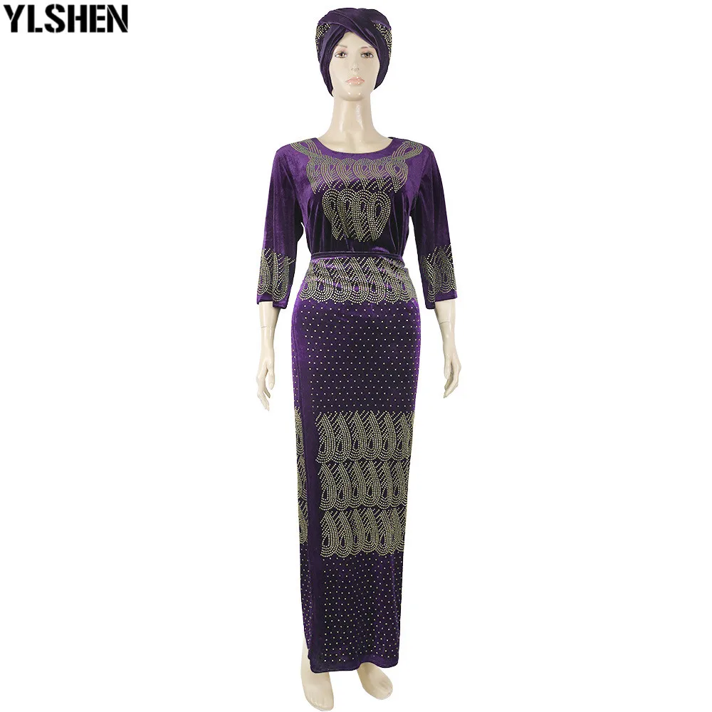 African Dresses for Women 3 Piece Set Dashiki Diamonds Tops Skirt African Clothes Bazin Broder Riche Fashion Robe Africaine Femme 28