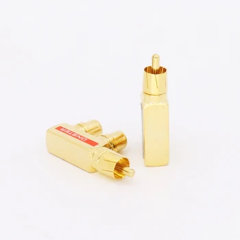 

Hifi 2PCS Gold RCA AV Audio F Splitter Plug Adapter 1 Male to 2 Female