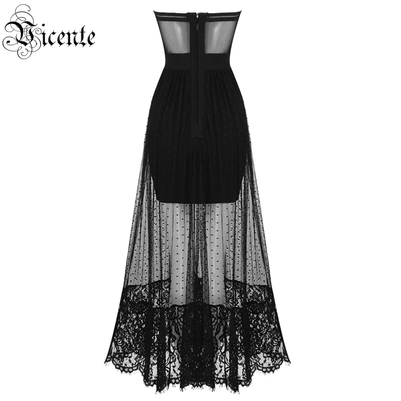 VC все Бесплатная доставка Горячая шикарная Кружевная Сетка в горошек Сращивание