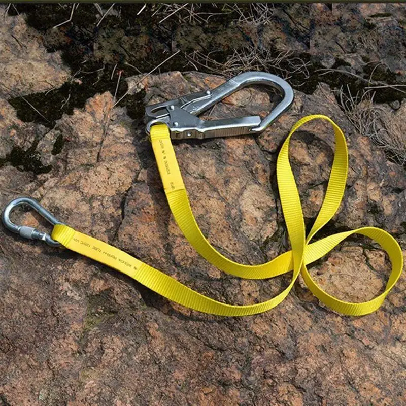 Climbing Harness Belt Lanyard Fall Rope With Large Snap Hooks Senmubery Safety Lanyard Carabineer 