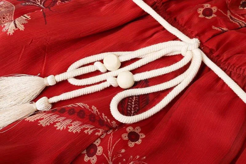 Boho шикарный женский цветочный принт длинный рукав пояс шифон Комбинезон пляжный женский гофрированный боди