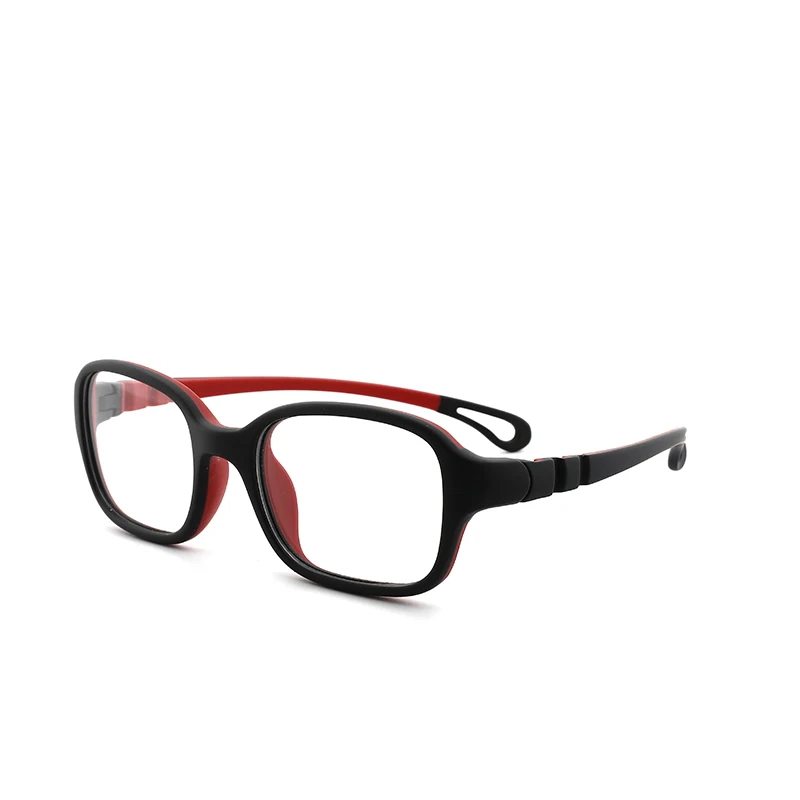 O-Q CLUB TR90 Plastic titanium kids frame eyeglasses children glasses Silicone frame rubber cat animal Safe Unbreaken myopia - Цвет оправы: Black Red C01